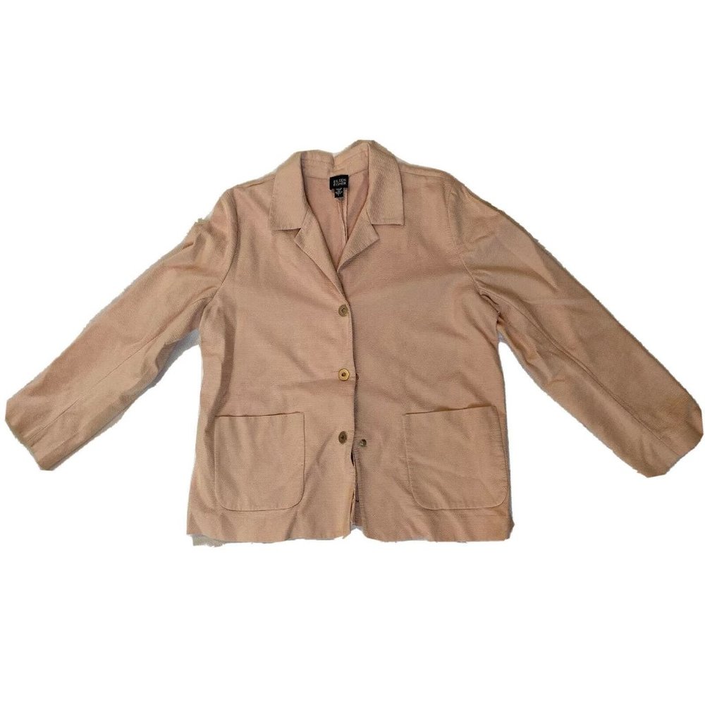Eileen Fisher  Blazer jacket Pink Button Front Womens Size large